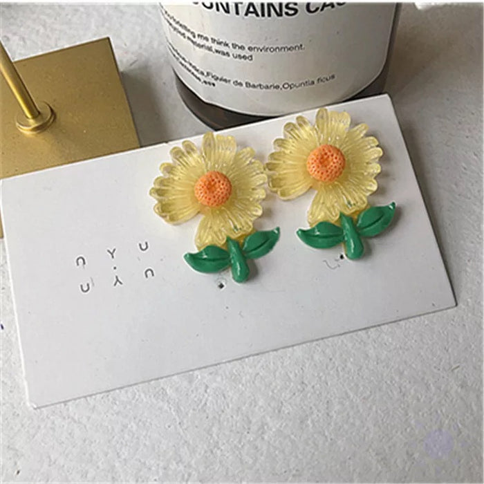 Summer cartoon flower earrings sweet and simple earrings