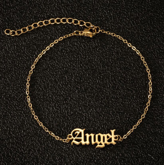 Angel angel anklet, European and American new stainless steel angel pendant fashion simple girlfriend gift accessories wholesale