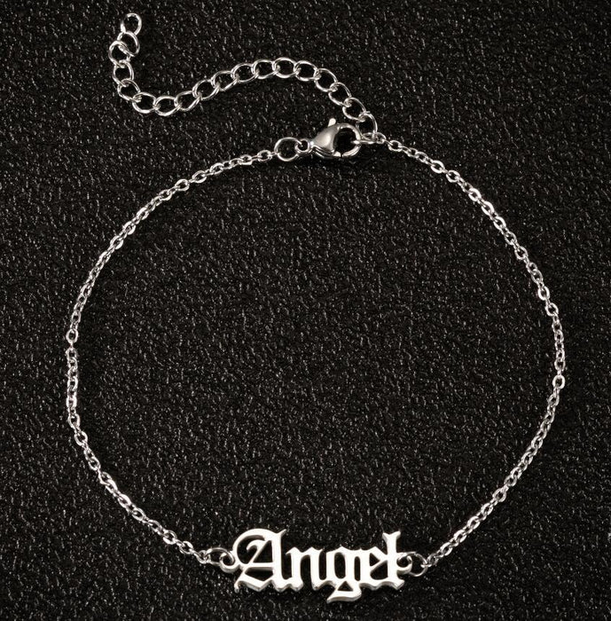 Angel angel anklet, European and American new stainless steel angel pendant fashion simple girlfriend gift accessories wholesale