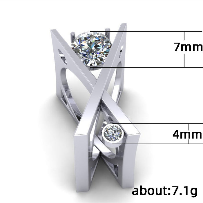 8-shaped double zircon simple ring internet celebrity jewelry