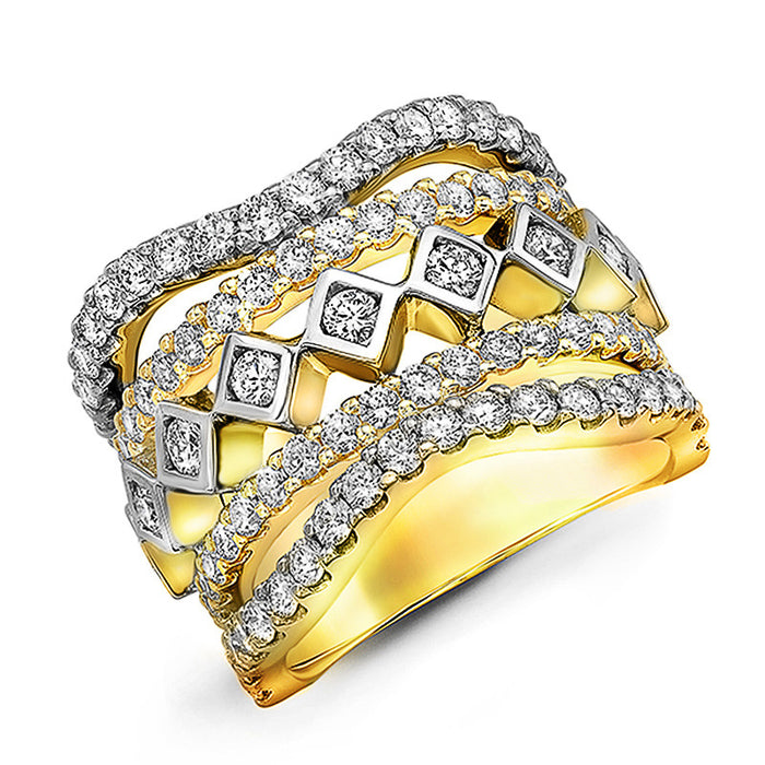 Hollow Multi-Line Micro-Inlaid Zirconia Women's Ring