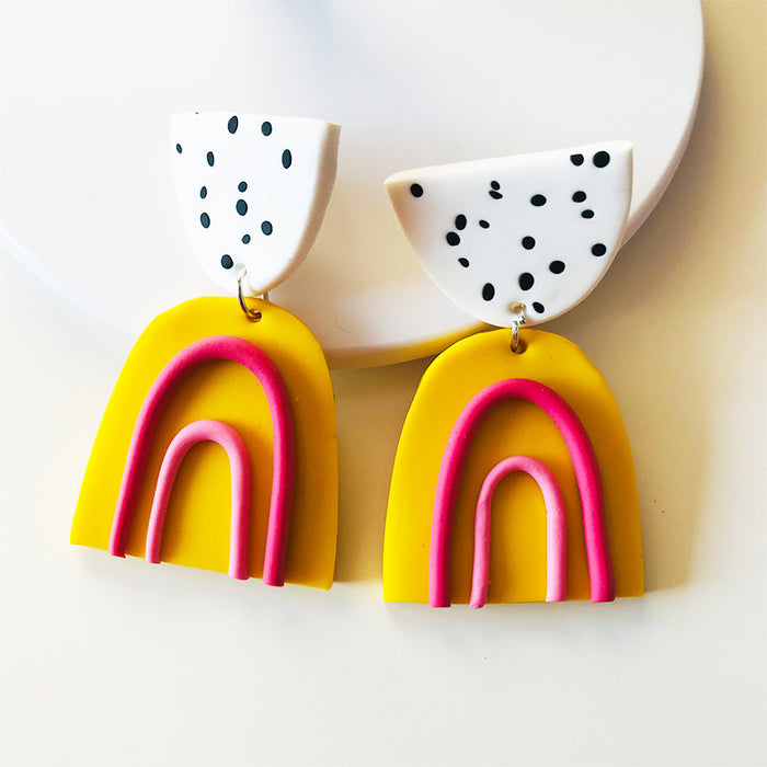 Handmade Soft Clay Earrings - Unique and Trendy, Perfect for Students