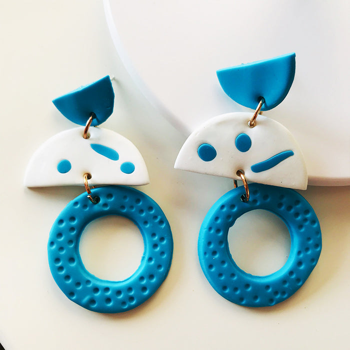 Trendy Clay Earrings - Popular Western Style, Perfect for Students