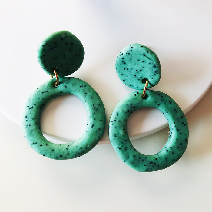 Trendy Clay Earrings - Popular Western Style, Perfect for Students