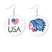 Western USA Leather Earrings - Texas Iowa Map Jewelry for Women - wallojewerly 