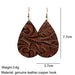 Creative Embossed Leather Earrings - High-Quality Vintage Earrings for Women - wallojewerly 