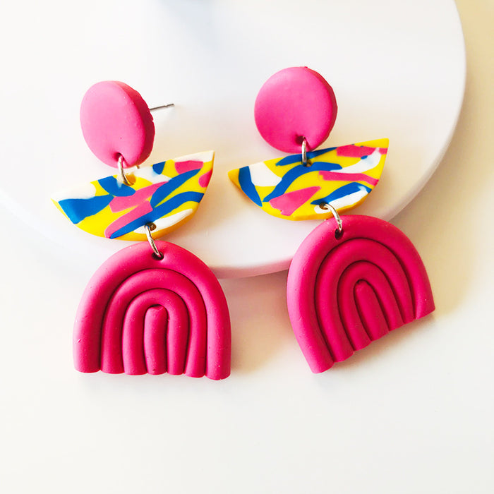 Handmade Soft Clay Earrings - Unique and Trendy, Perfect for Students