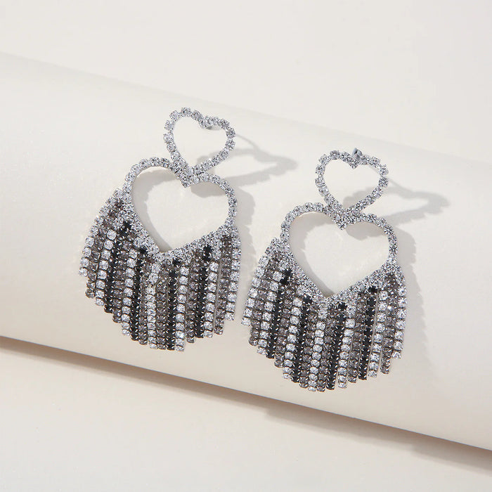 Vintage Tassel Earrings - Exquisite Rhinestone Jewelry for Brides