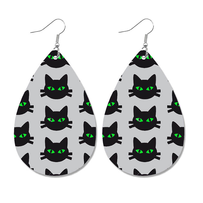 Creative Halloween Earrings with Spider, Pumpkin, and Bat Teardrop Design - wallojewerly 