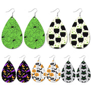 Creative Halloween Earrings with Spider, Pumpkin, and Bat Teardrop Design - wallojewerly 