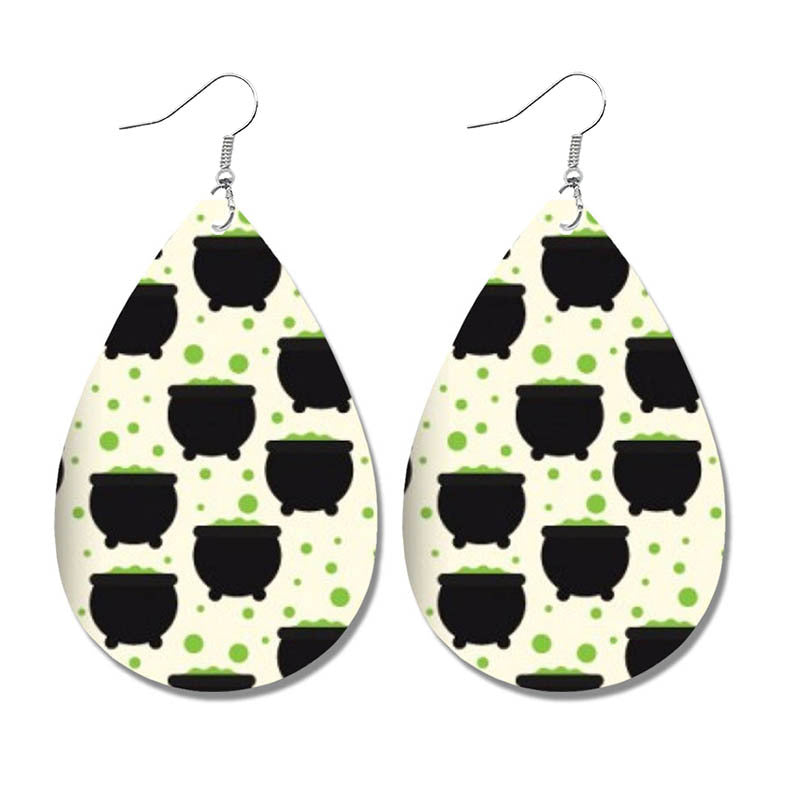 Creative Halloween Earrings with Spider, Pumpkin, and Bat Teardrop Design - wallojewerly 