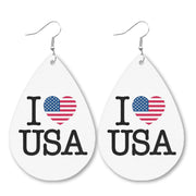 Western USA Leather Earrings - Texas Iowa Map Jewelry for Women - wallojewerly 