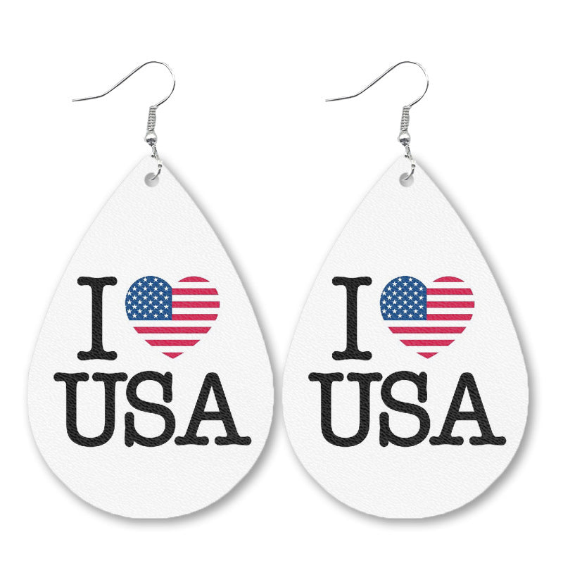 Western USA Leather Earrings - Texas Iowa Map Jewelry for Women - wallojewerly 