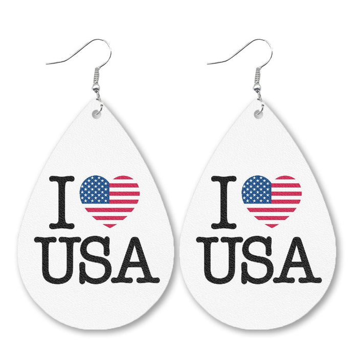 Western USA Leather Earrings - Texas Iowa Map Jewelry for Women