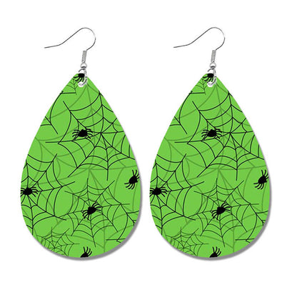 Creative Halloween Earrings with Spider, Pumpkin, and Bat Teardrop Design