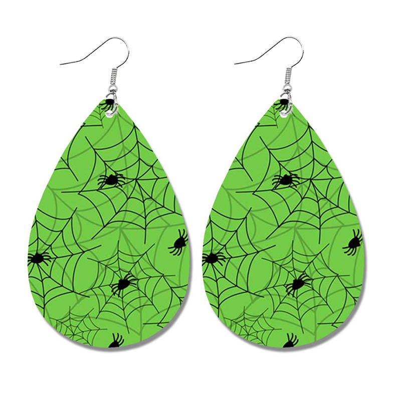 Creative Halloween Earrings with Spider, Pumpkin, and Bat Teardrop Design - wallojewerly 