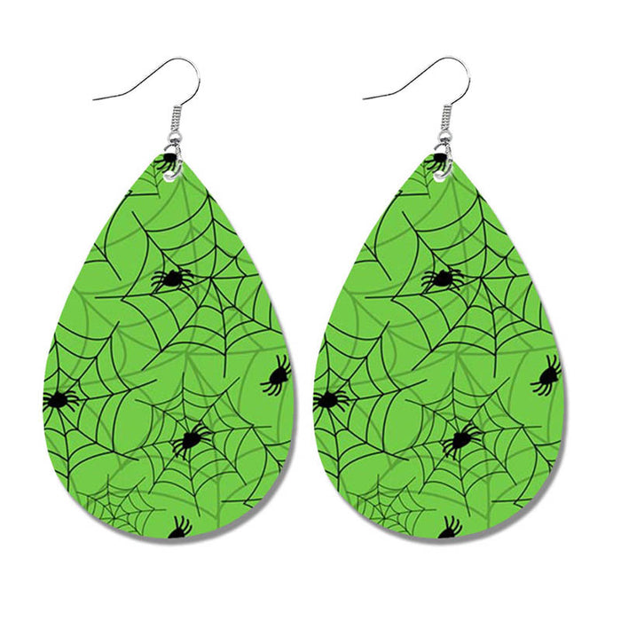 Creative Halloween Earrings with Spider, Pumpkin, and Bat Teardrop Design