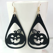 Original Halloween Pumpkin, Witch, and Cat Earrings with Velvet Design - wallojewerly 