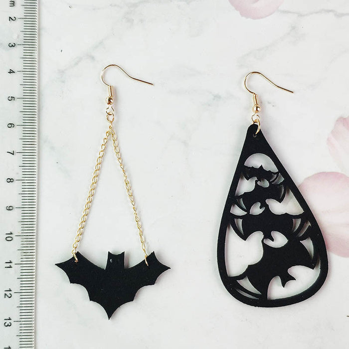 Original Halloween Bat Earrings with Velvet Silhouette Design