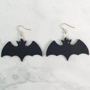 Original Halloween Pumpkin and Bat Earrings with Velvet Design - wallojewerly 