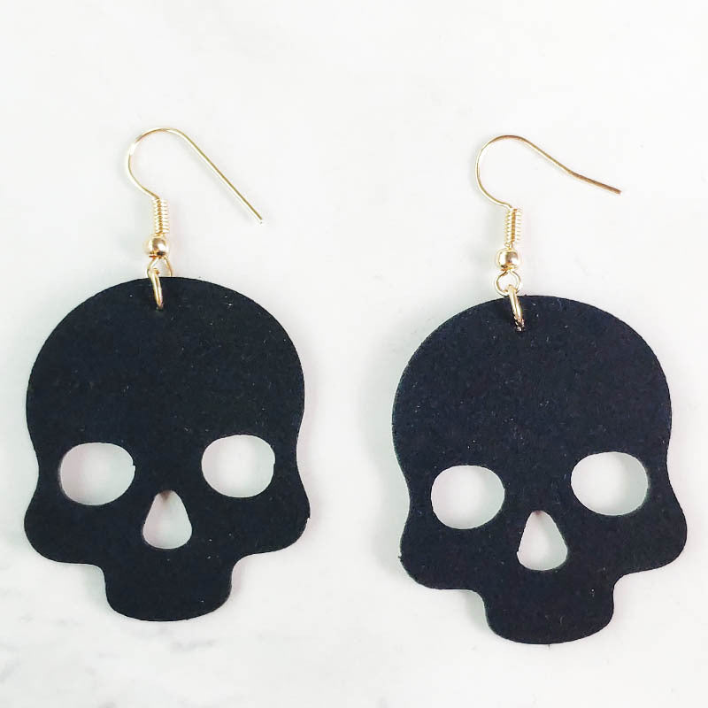 Original Halloween Pumpkin and Bat Earrings with Velvet Design - wallojewerly 