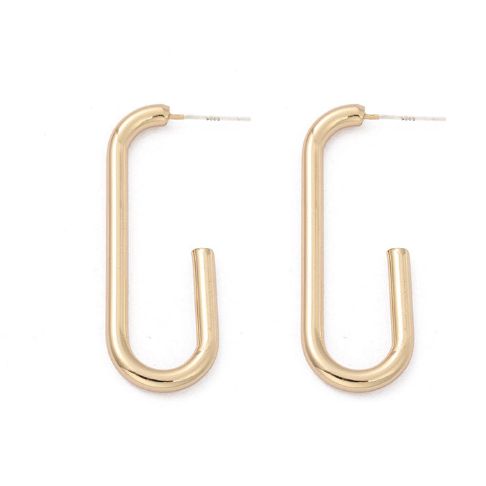 Korean geometric ear hooks, high-end cool style simple temperament earrings