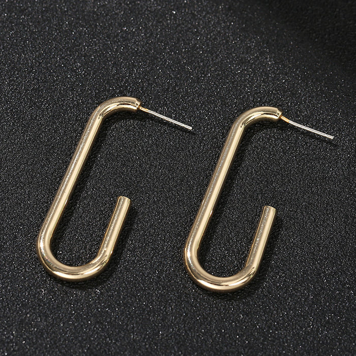 Korean geometric ear hooks, high-end cool style simple temperament earrings