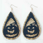 Original Halloween Pumpkin, Witch, and Cat Earrings with Velvet Design - wallojewerly 
