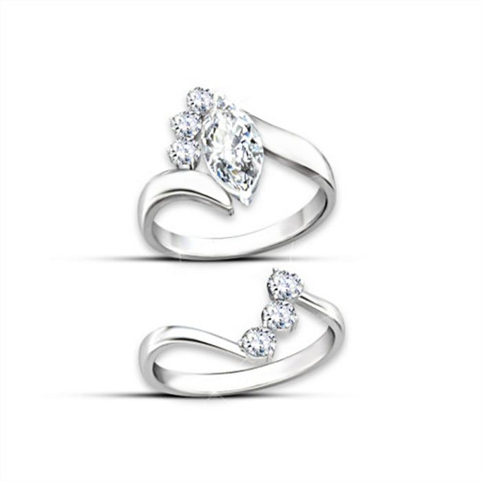 Interwoven double-layer zircon ring, a versatile accessory