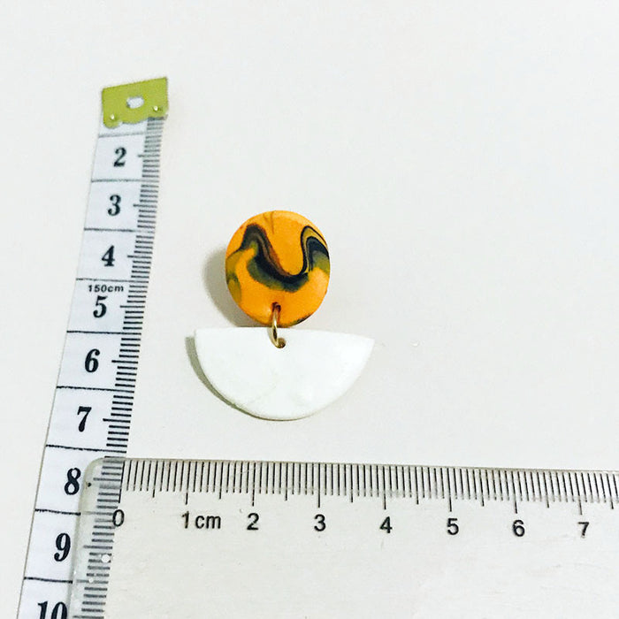 Halloween Handmade Pumpkin Clay Earrings - Cute and Simple Studs