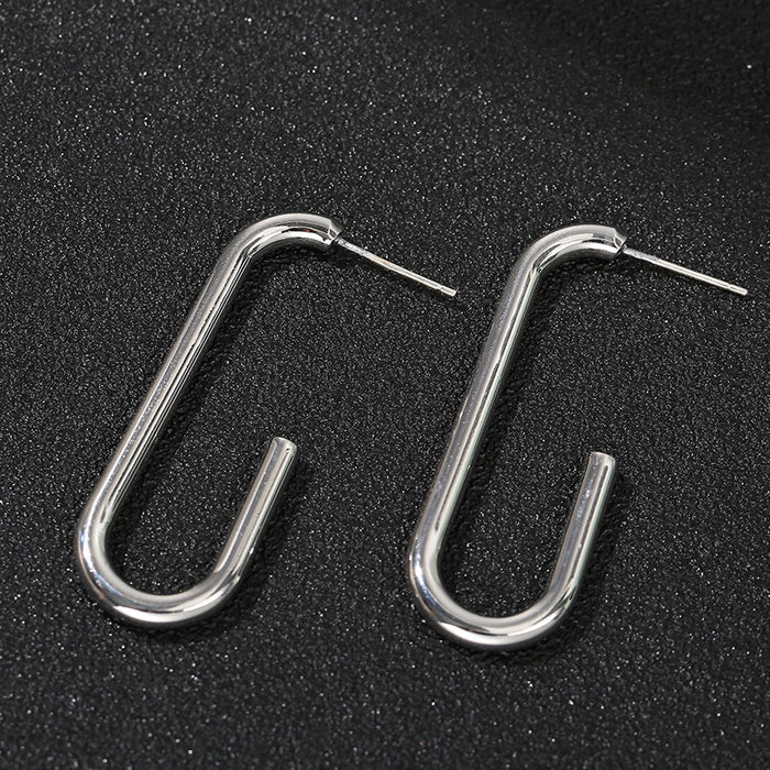 Korean geometric ear hooks, high-end cool style simple temperament earrings