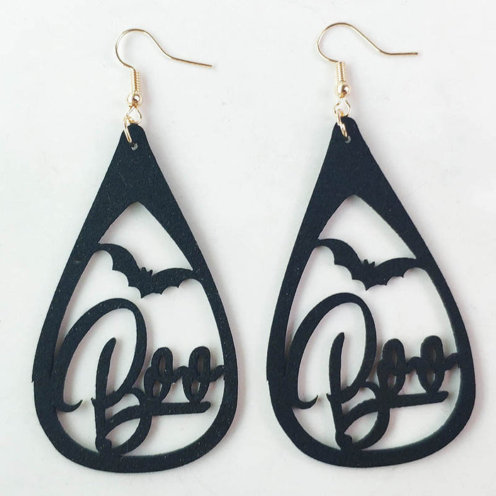 Original Halloween Pumpkin, Witch, and Cat Earrings with Velvet Design