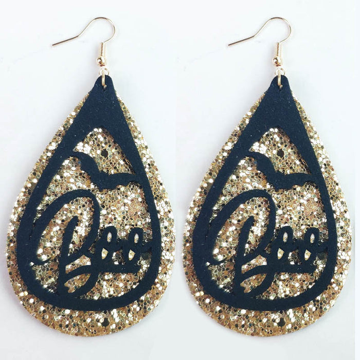 Original Halloween Pumpkin, Witch, and Cat Earrings with Velvet Design