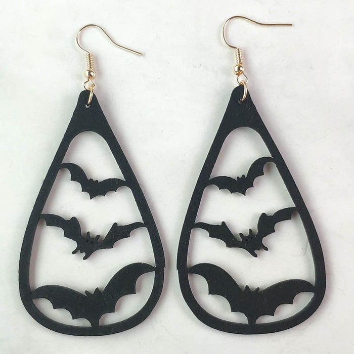 Halloween Cat and Spider Web Earrings with Velvet Witch Hat Design