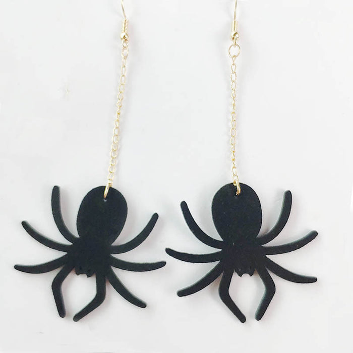 Original Halloween Pumpkin and Bat Earrings with Velvet Design