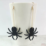 Original Halloween Pumpkin and Bat Earrings with Velvet Design - wallojewerly 