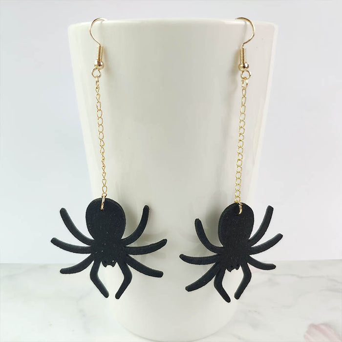 Original Halloween Pumpkin and Bat Earrings with Velvet Design