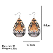 Original Tiger and Leopard Leather Earrings with Fun and Cute Design - wallojewerly 