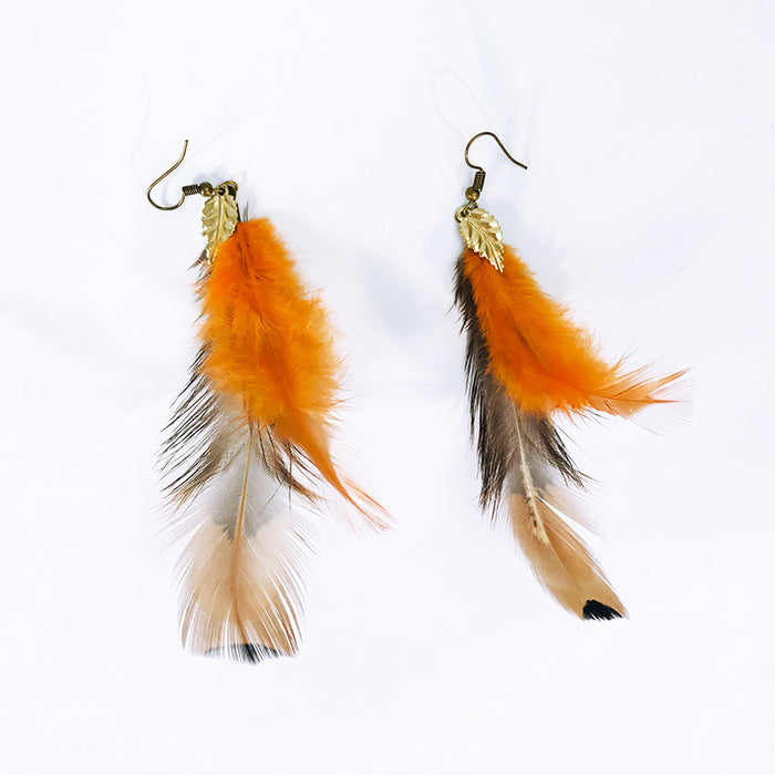 Creative Bohemian Vintage Feather Earrings with Ethnic Style