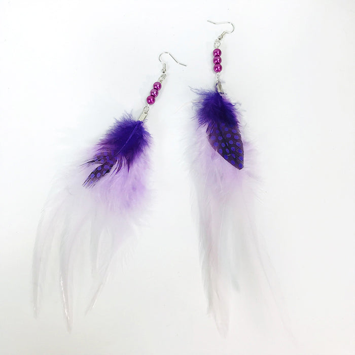 Creative Bohemian Vintage Feather Earrings with Ethnic Style