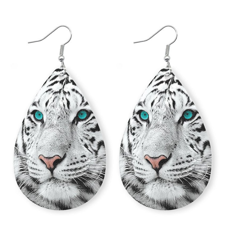 Original Tiger and Leopard Leather Earrings with Fun and Cute Design - wallojewerly 