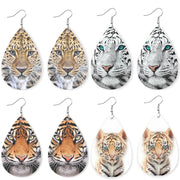 Original Tiger and Leopard Leather Earrings with Fun and Cute Design - wallojewerly 