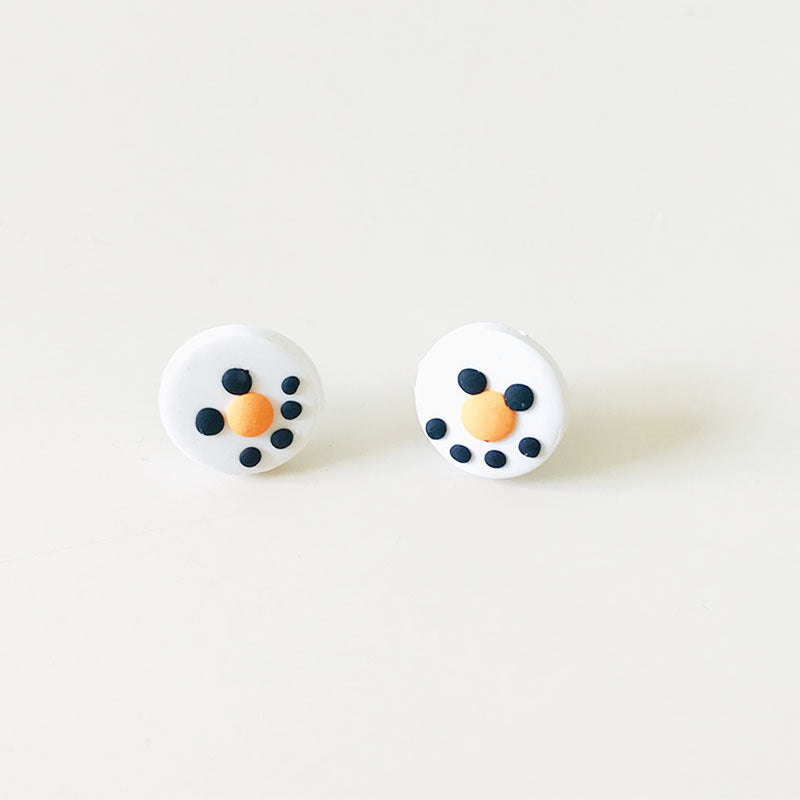 Green Gift Box and Snowman Clay Earrings - DIY Christmas Knot and Leaf Design