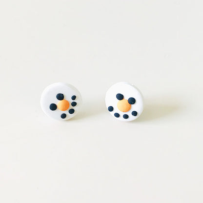 Green Gift Box and Snowman Clay Earrings - DIY Christmas Knot and Leaf Design