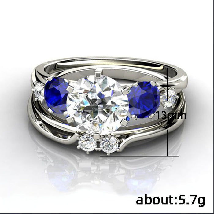 Hollow 8-shaped micro-inlaid zircon simple ring net celebrity jewelry