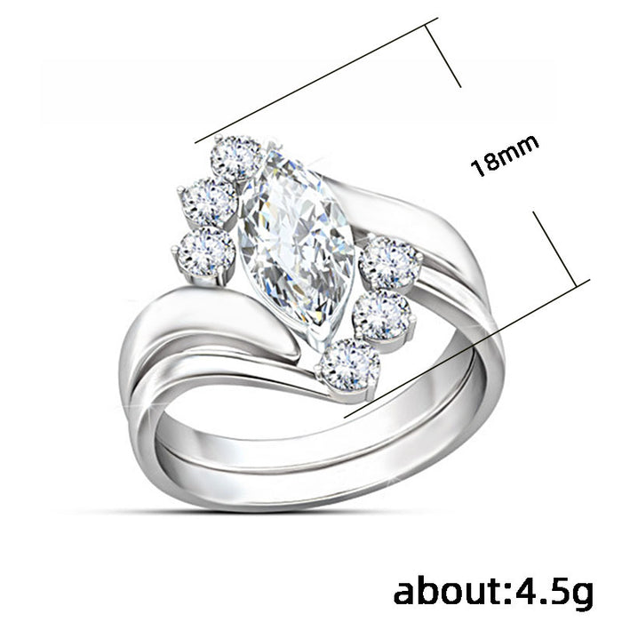 Interwoven double-layer zircon ring, a versatile accessory