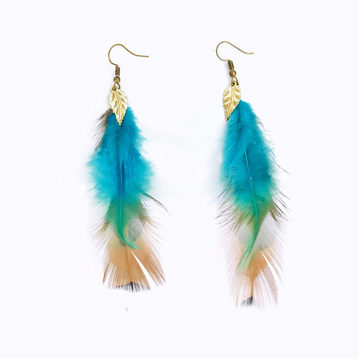 Creative Bohemian Vintage Feather Earrings with Ethnic Style