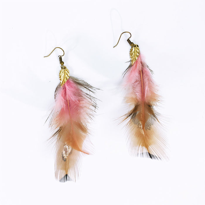 Creative Bohemian Vintage Feather Earrings with Ethnic Style