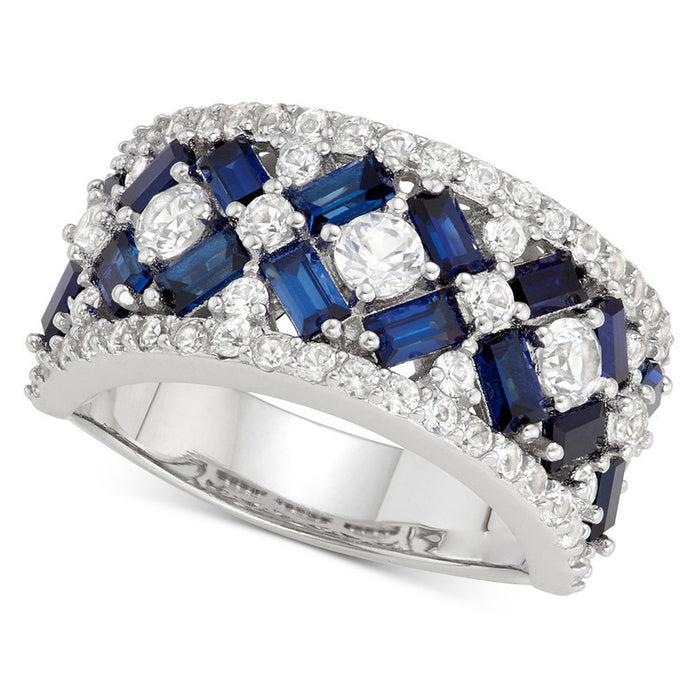 Luxury blue and white zircon ring party dance matching bracelet