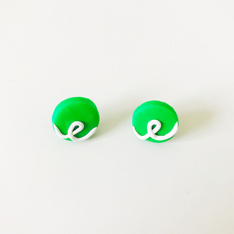 Green Gift Box and Snowman Clay Earrings - DIY Christmas Knot and Leaf Design